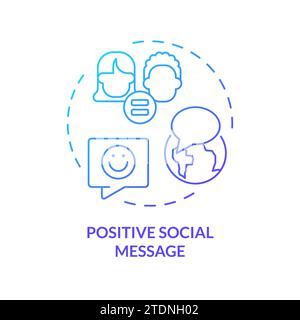 Thin line gradient positive social message icon concept Stock Vector