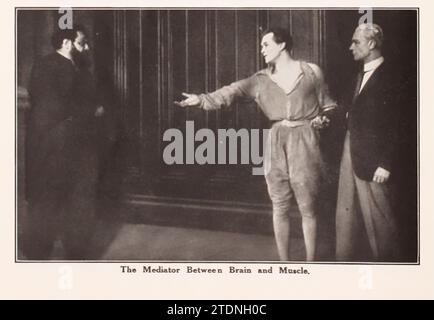 The Mediator Between Brain and Muscle Metropolis is a 1927 German expressionist science-fiction silent film directed by Fritz Lang and written by Thea von Harbou in collaboration with Lang from von Harbou's 1925 novel of the same name (which was intentionally written as a treatment). It stars Gustav Fröhlich, Alfred Abel, Rudolf Klein-Rogge, and Brigitte Helm. Erich Pommer produced it in the Babelsberg Studios for Universum Film A.G. (UFA). The silent film is regarded as a pioneering science-fiction movie, being among the first feature-length movies of that genre. Filming took place over 17 mo Stock Photo