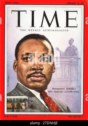 Montgomery, Alabama's Rev. Martin Lauther King Time Magazine Cover February 18, 1957 Stock Photo