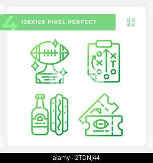 Football celebration gradient linear vector icons set Stock Vector