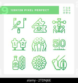 Game day gradient linear vector icons set Stock Vector
