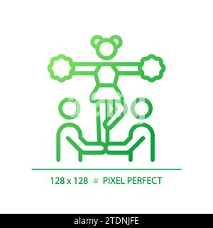 Cheerleading gradient linear vector icon Stock Vector