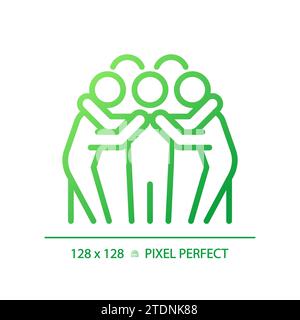 Team huddle gradient linear vector icon Stock Vector