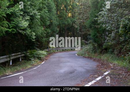 Winding roads in the mountains of the Wakayama Peninsula in Japan Stock Photo