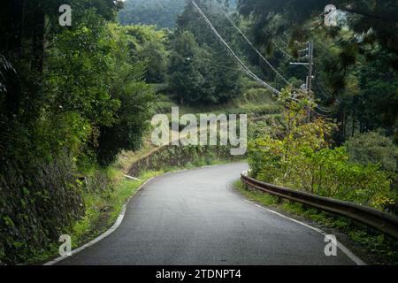 Winding roads in the mountains of the Wakayama Peninsula in Japan Stock Photo