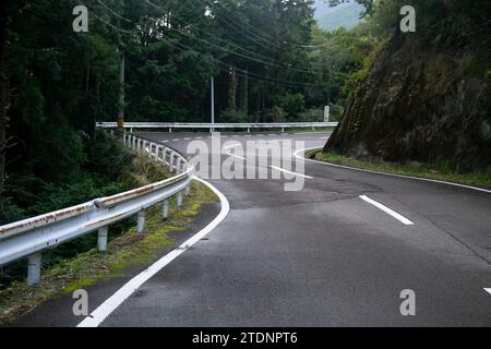 Winding roads in the mountains of the Wakayama Peninsula in Japan Stock Photo