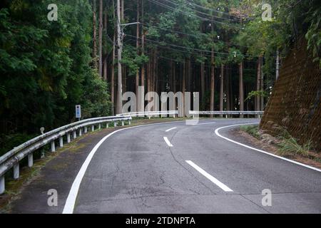 Winding roads in the mountains of the Wakayama Peninsula in Japan Stock Photo