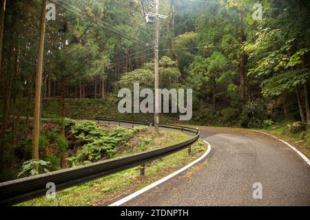 Winding roads in the mountains of the Wakayama Peninsula in Japan Stock Photo