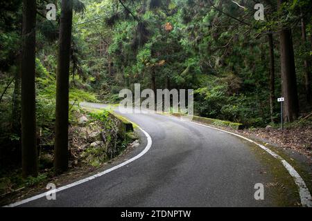 Winding roads in the mountains of the Wakayama Peninsula in Japan Stock Photo