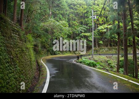 Winding roads in the mountains of the Wakayama Peninsula in Japan Stock Photo