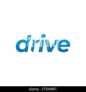 Minimalist drive letter wordmark logo design. Drive letters wordmark with arrow icon image in negative space style design Stock Vector