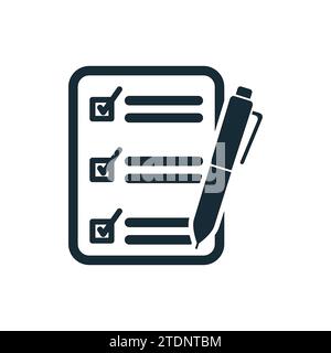 Form, Document with Pen and Paper Icon Design Template Elements Stock Vector