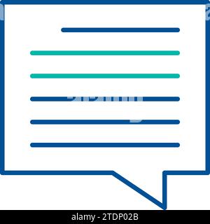 Monologue speech bubble, business process organization symbol. Instruction from superior to his subordinates. Simple linear color icon isolated on whi Stock Vector