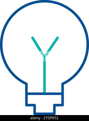Light bulb idea generator, business process organization symbol. Making innovative and creative solutions. Simple linear color icon isolated on white Stock Vector