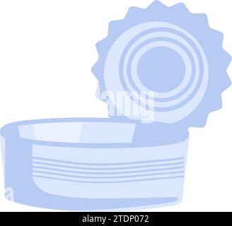 Metal waste pollution. Empty open tin can icon. Disposal of waste of carpentry metalworking workshop and industry. Metallurgy waste separation problem Stock Vector