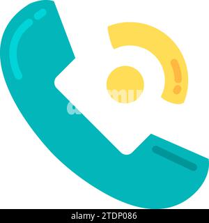 Cellphone handset receiver with symbol of speech, conversation, urgent message. Telephone conversation of office employees. Sharing important business Stock Vector