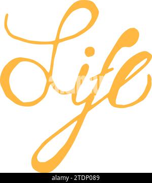 Life Handwritten Lettering Brush Pen Calligraphy.Typography Print ...