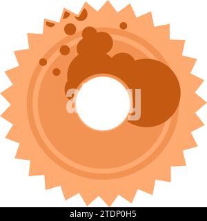 Metal waste pollution. Rusty saw blade icon. Disposal of waste of carpentry metalworking workshop and industry. Metallurgy waste separation problem. S Stock Vector