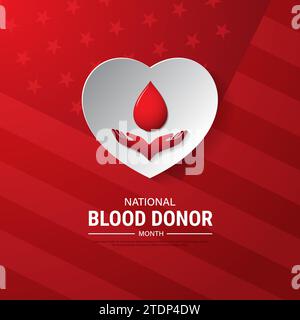 National Blood Donor Month Background Vector Illustration Stock Vector