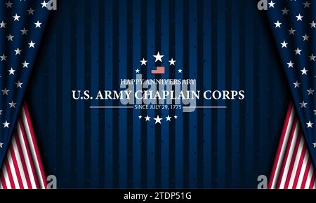 Happy US Army Chaplain Corps Anniversary Background Vector Illustration Stock Vector