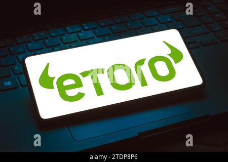 Brazil. 18th Dec, 2023. In this photo illustration, the eToro logo is displayed on a smartphone screen. (Photo by Rafael Henrique/SOPA Images/Sipa USA) *** Strictly for editorial news purposes only *** Credit: Sipa USA/Alamy Live News Stock Photo