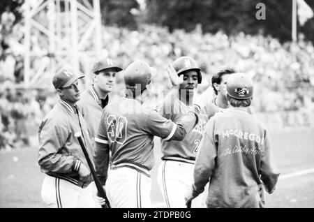 Netherlands - Venezuela, Baseball World Championships 1986, 31-07-1986, Whizgle News from the Past, Tailored for the Future. Explore historical narratives, Dutch The Netherlands agency image with a modern perspective, bridging the gap between yesterday's events and tomorrow's insights. A timeless journey shaping the stories that shape our future Stock Photo