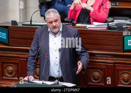 Brussels, Belgium. 19th Dec, 2023. Groen's Dieter Van Besien is pictured during a plenary session of the Chamber at the Federal Parliament in Brussels on Tuesday 19 December 2023. BELGA PHOTO JONAS ROOSENS Credit: Belga News Agency/Alamy Live News Stock Photo