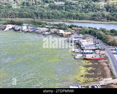 Bembridge village Isle of wight Uk drone,aerial  house boats Stock Photo