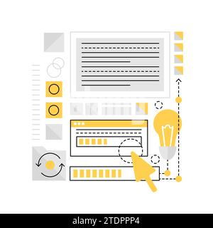 Web programming system. Software development, online coding graphic icon illustration Stock Vector