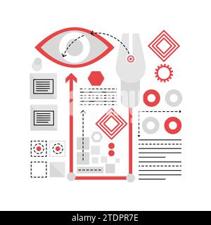 Web design development. Website interface building, website page graphic icon illustration Stock Vector