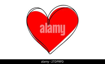 Continuous one line drawing heart with arrow icon doodle style. Vector ...
