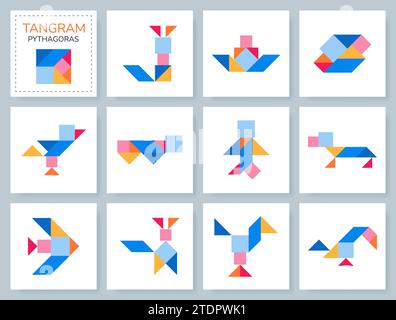 Set of Tangram Puzzle. Pythagoras Stock Vector Image & Art - Alamy