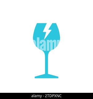 Fragile icon. From blue icon set. Stock Vector