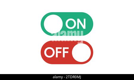 On and Off icon. Vector green and red flat isolated illustration Stock Vector