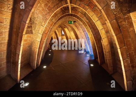 The supporting arches of the attic of Casa Mila, Barcelona, Spain Stock Photo