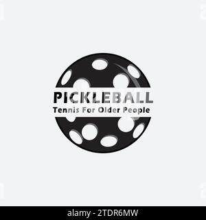 pickleball Icons and a pickleball club vector silhouette illustration Stock Vector
