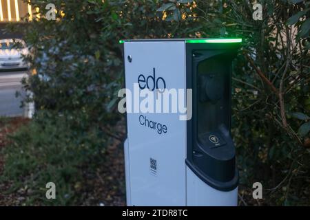 Paredes, Spain, December 19, 2023: A charging point for electric cars during ANFAC reports that more than 25% of charging points for electric cars do not work, on December 19, 2023, in Paredes, Spain. Credit: Alberto Brevers / Alamy Live News. Stock Photo