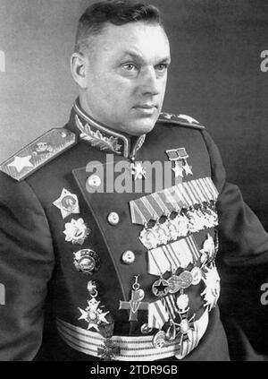 KONSTANTIN ROKOSSOVSKY (1896-1968)  Russian Red Army Commander in 1945 Stock Photo