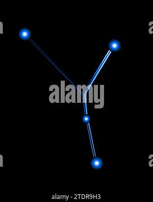 Vector isolated illustration of Cancer constellation with neon effect. Stock Vector