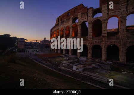 Rome, Italy. 19 December  2023. The iconic Rome colosseum  at sunset. Credit: amer ghazzal/Alamy Live News . Stock Photo