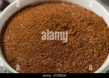 Dry Organic Hot Cocoa Chocolate Powder Mix in a Bowl Stock Photo