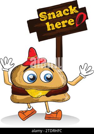 Burger Character Stock Vector