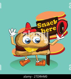 Burger Character Stock Vector