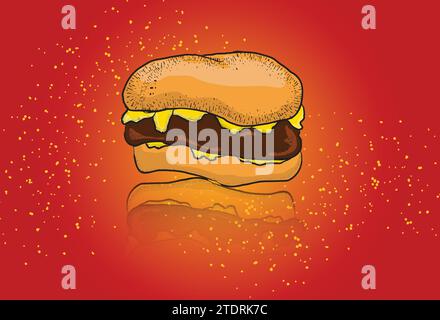 Cheese burger illustration Stock Vector