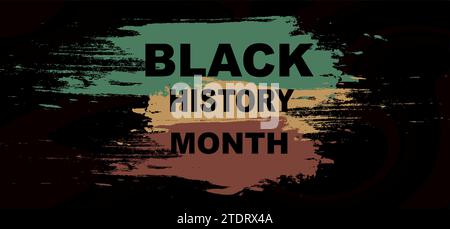 Black History Month Commemorative celebration event. abstract and artistic Background with Brush Strokes and Earthy Colors. Racial equality - justice Stock Vector