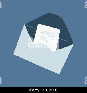 A blue envelope with a letter inside Stock Vector