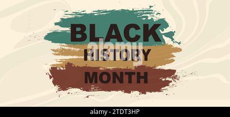 Black History Month celebration event. Abstract and artistic Background with Brush Strokes and Earthy Colors. Racial equality - justice - identity - Stock Vector