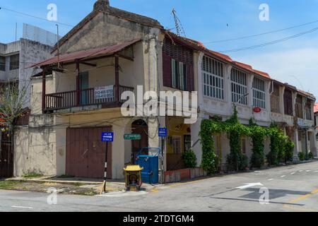 Gat Lebuh Melayu, George Town, Penang, Malaysia - March 12th 2018: Building alongside the road. Stock Photo