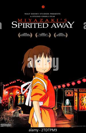 Spirited Away [Sen to Chihiro no kamikakushi] (2001) directed by Hayao Miyazaki and starring Daveigh Chase, Suzanne Pleshette and Miyu Irino. Japanese animation about a 10 year old girl encountering a world ruled by gods, witches and spirits, a world where humans are changed into beasts. Internatiojnal one sheet poster ***EDITORIAL USE ONLY***. Credit: BFA / Walt Disney Studios Stock Photo