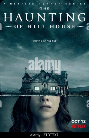 The Haunting of Hill House (2018) created by Mike Flanagan and starring Michiel Huisman, Carla Gugino and Henry Thomas. TV mini series that flashes between the past and present revealing a fractured family confronting haunting memories of their old home and the terrifying events that drove them from it. US one sheet poster ***EDITORIAL USE ONLY***. Credit: BFA / Netflix Stock Photo